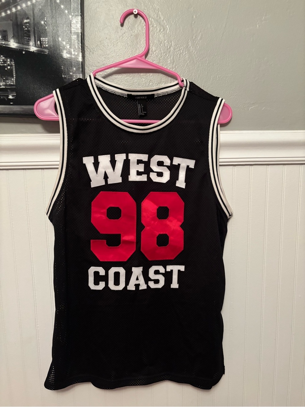 Forever 21 Black and White Mesh Tank